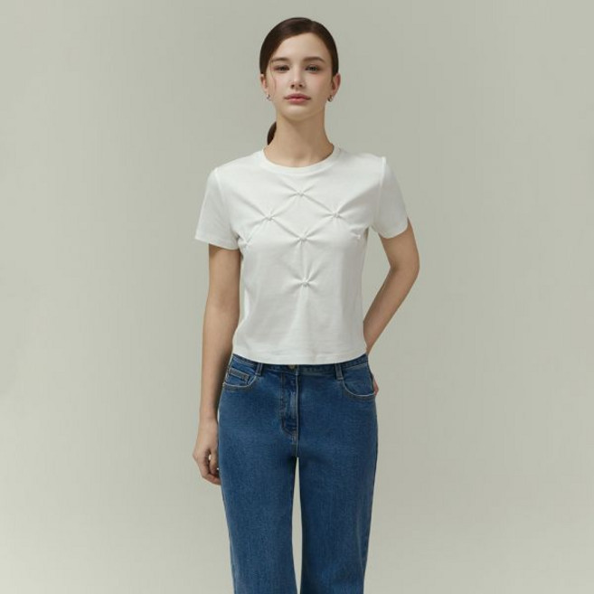 [잇미샤] 핀치 자수 티셔츠 ITP4WTS180