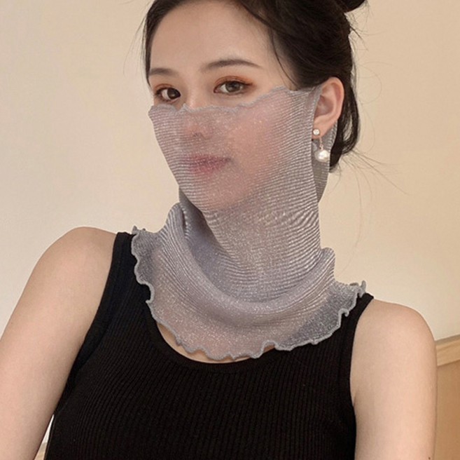 시스루 목토시 쿨 스카프 여름 쿨목토시 넥워머 자외선차단 얼굴 가리개, 본상품선택, FREE (One Size), 1개