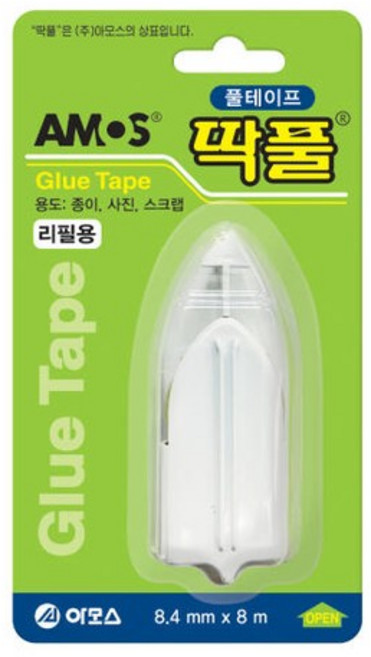 아트박스/호사문구 [아모스] 딱풀테이프 리필 8.4mm x 8M, 단품없음