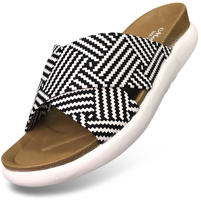 마마슈 여성 국산 슬리퍼 X스트랩 체크패턴 SL37