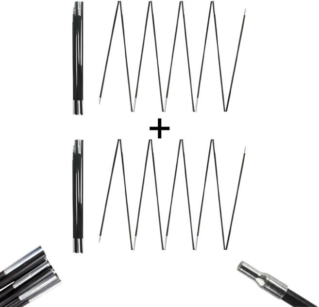 텐트폴 2개 세트 캠핑 지지대 폴대 유리 섬유, 1세트, A.3.20m 2조