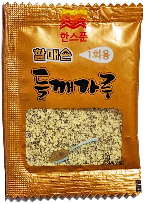 일회용 들깨가루 포장 배달 업소용 볶은들깨, 3g, 100개, 6봉지