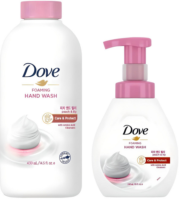 도브 포밍 핸드워시 피치 앤드 릴리 240ml + 리필 430ml 세트, 1개