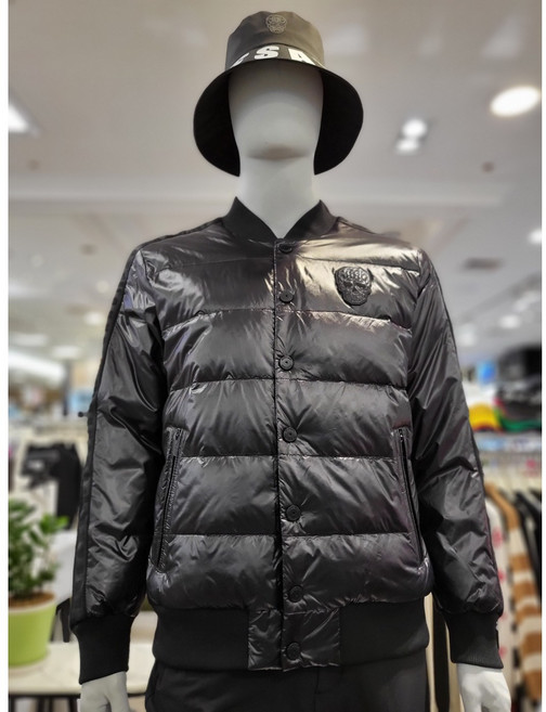 4층 파사디골프 남성 스컬 하이브리드 방풍 가디건 패딩점퍼 블랙