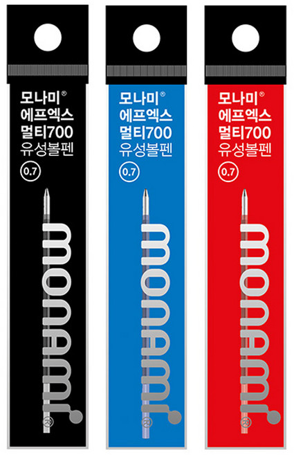 모나미 FX multi700 0.7mm 리필심 다색 3색 멀티 볼펜, 흑색