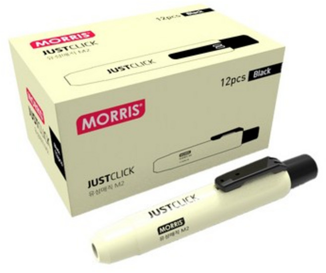 모리스 저스트클릭 유성매직 M2, 블랙, 12개