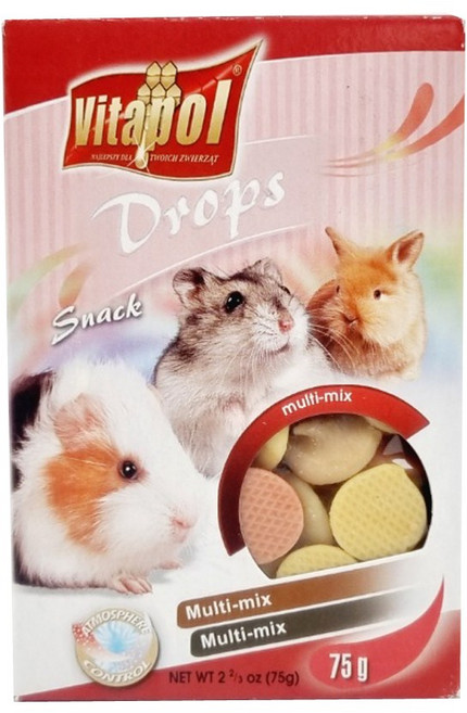 비타폴 햄스터 멀티 믹스 드롭스 75g 햄스터 토끼 기니피그 간식 먹이 사료, 1개