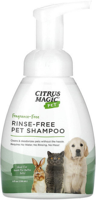 Citrus Magic Pet 린스 무함유 펫 샴푸 향료 무함유 236ml(8fl oz), CitrusMagicPet린스무함유펫샴푸향료무함유236, 1개, 236ml