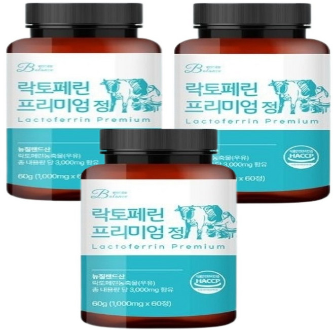 밸런스궁합 락토페린 프리미엄 정 3000mg 60정, 3개