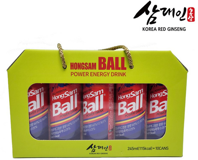 [삼대인홍삼] 홍삼볼 오리지널 홍삼 에너지음료 245ml 10캔