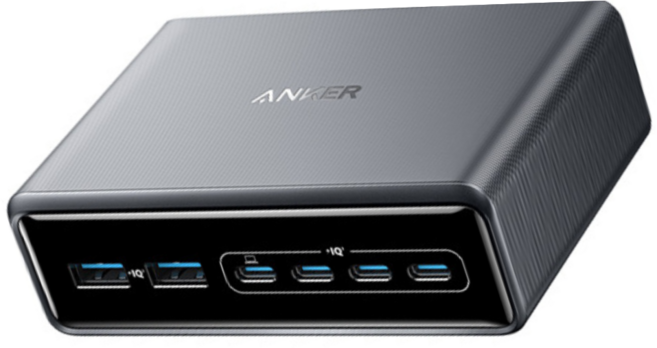 ANKER Prime 桌面充電器 六孔氮化鎵200W(4C2A) A2683 - 快速充電、多設備兼容, 1個, 全新商品