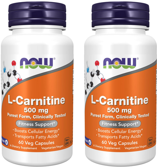 나우푸드 L-카르니틴 500mg 베지 캡슐 비건 글루텐 프리, 60정, 2개
