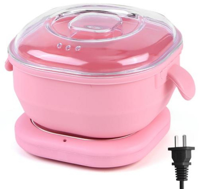 왁스 워머 휴대용 접이식 히터 기계 제모 스파 바디 제모기 포트 400ML 미국 EU, 2) Pink US Plug, 1개