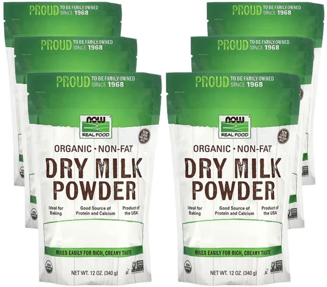 나우푸드 리얼푸드 유기농 탈지 분유 12oz, 6개, 340g - 쿠팡