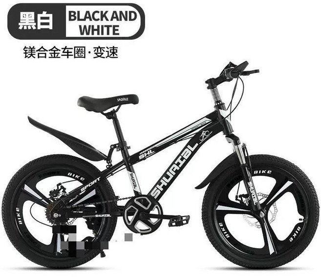 초등학생자전거 MTB 20인치 중학생 등하교 입문 두발, 20inch, 기타, 블랙화이트 마그네슘 합금 일체형 휠