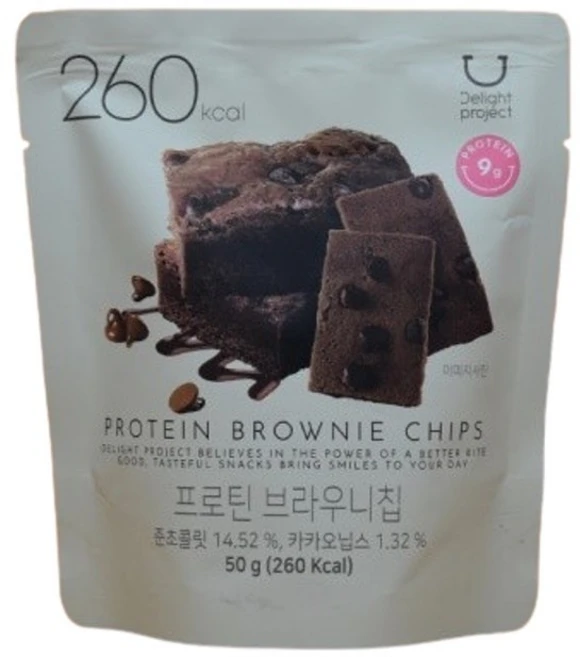 [딜라이트 프로젝트] 프로틴 브라우니칩 카스테라칩 50g | 사무실 간식 단백질 함유 봉지타입, 12개 - 쿠팡