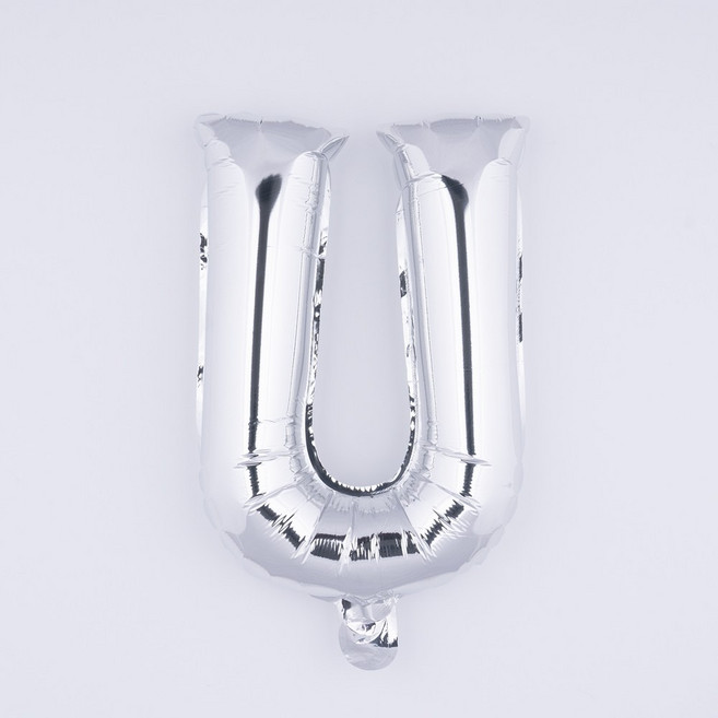 아트포유 대형 알파벳풍선 이니셜 글자 이벤트 축하 은박 생일 파티 풍선 80cm, 1개, 화이트 골드 U
