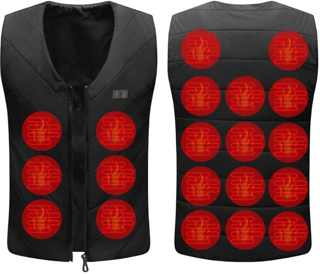 에쉬울프 스마트 USB 온열 골프 발열 경량 패딩 조끼 V넥 디자인 KC 인증