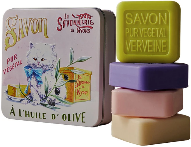 라 사본느리 드 니옹 프랑스 비누 대형 틴케이스, 100g, 4개입, 향수비누_페르시안 고양이(33567) - 쿠팡