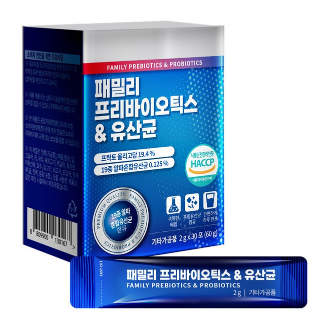 패밀리 프리바이오틱스 유산균 2g 30포 스틱 분말, 60g, 1개
