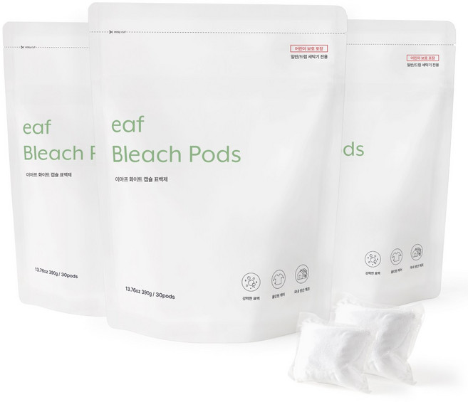 이아프 캡슐표백제 산소계 과탄산소다 흰옷세탁, 90개, 13g