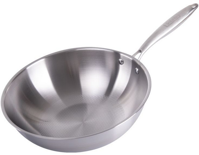 스텐 웍 업소용 인덕션 스테인레스 볶음팬 34cm 30cm 귀 없음 5층 스틸 평저, 32cm 귀 없음 5층 스틸 평바닥, 1개