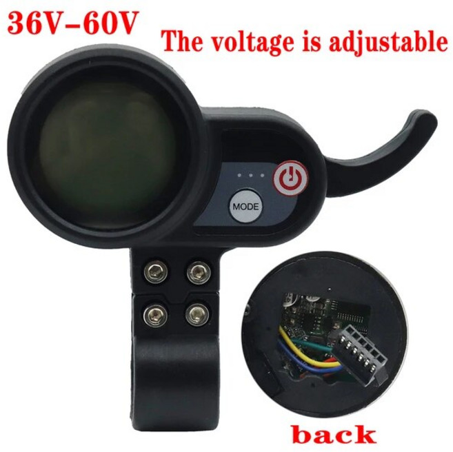 전동킥보드 악세사리 JP 전기 스쿠터 LCD 스크린 엄지 스로틀 계량기 디스플레이 USB 충전 시프트 스위치 가속기 포함 36V 48V 52V 60V 72V, 52V old, 1개