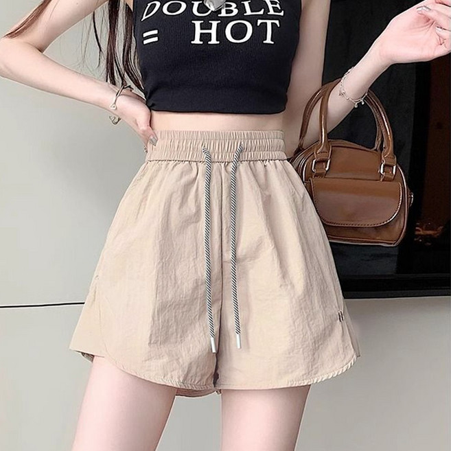 림블리 LB7016 바스락 여성 허리 밴딩 스트링 쿨링 3부 팬츠