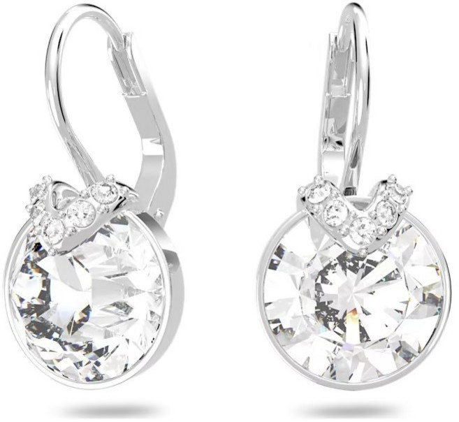 스와로브스키 정품 Bella V 드롭 이어링 라운드 컷 화이트 원터치 귀걸이 5292855 쇼핑백증정