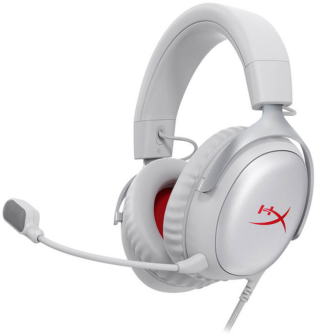 HyperX Cloud III 颶風3有線電競耳機 舒適耐用 清晰音質, 銀白色, B96MXAA
