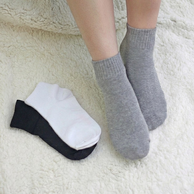 싹스몰 여성용 면100 고무목 단목 양말 5켤레 뽀송뽀송 순면 감촉