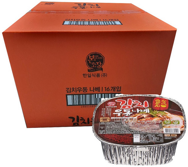 한일본고장 김치우동 나베, 220g, 16개