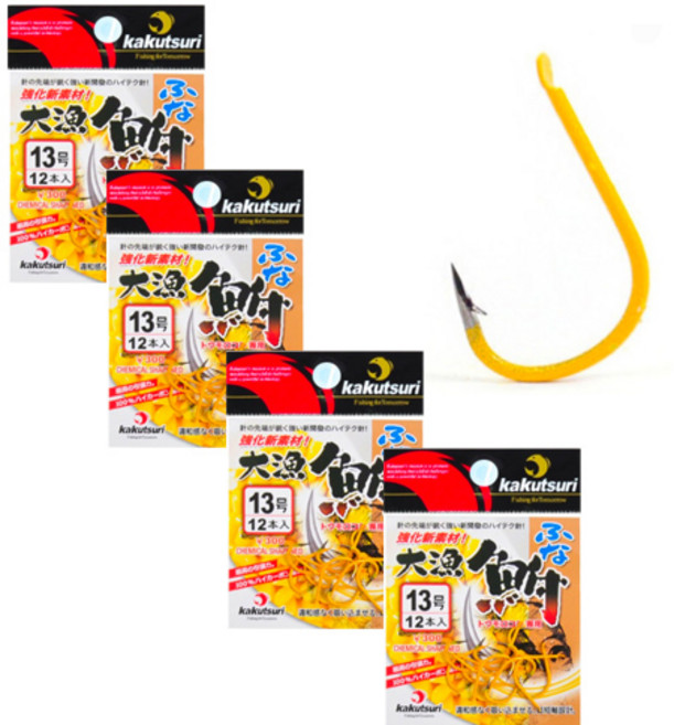 이두메지나 대용량 바늘 / 4봉 / 대물 붕어 옥수수 바늘 / 감성돔 콘 지누 바늘 / 대용량 월척 바늘 이중코팅 콘바늘 옥수수 붕어 잉어 향어, 4박스, 11개입