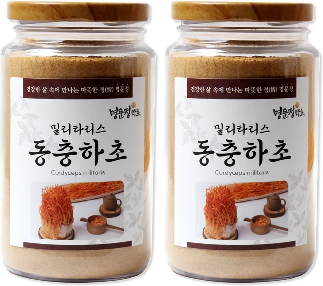 명문정약초 밀리타리스 동충하초분말 국산, 2개, 300g - 쿠팡