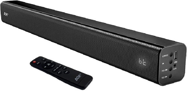 BOK HT Model 2.0 多種音源輸入 簡約時尚設計, 黑色, HT Soundbar 劇院藍牙揚聲器 2.0聲道