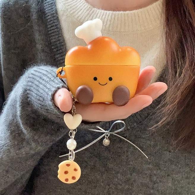 에어팟 4 3 2 1 프로 음식 식빵 캐릭터 키링 케이스, 빵 sap1582, 에어팟3 빵 sap1582, 1개