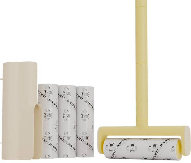 진캐어 초강력 16cm 테이프클리너 8단 롱핸들+리필 4개, 1세트