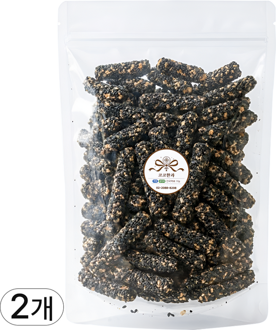 코코한과 구운 참마 흑임자스틱 400g 바삭하고 고소한 건강한 부모님 간식, 2개