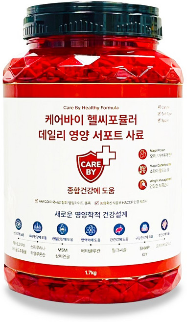 케어바이 영양원료 11종 강아지 사료 헬씨포뮬러 가수분해 알러지 종합, 1.7kg, 1개, 연어+오리