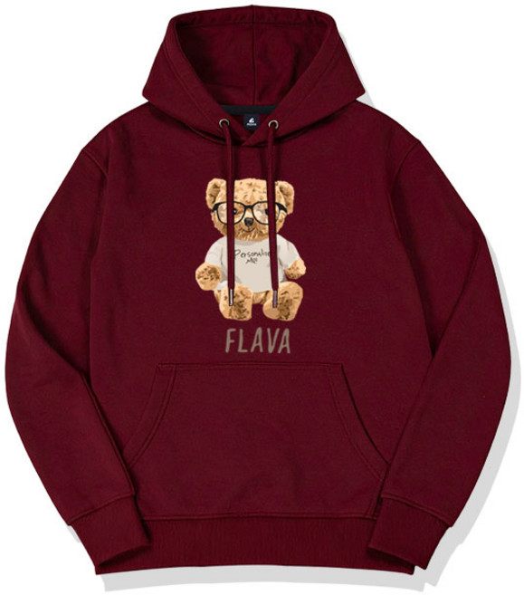 JYFASHIOIN SMART BEAR 후드티 곰돌이 그래픽 남녀공용 오버핏 기모 후드 빅사이즈