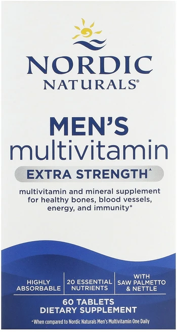 Nordic Naturals Men's Multivitamin 60 Tablets, Nordic Naturals, Men's Multivi, 1개 - 쿠팡
