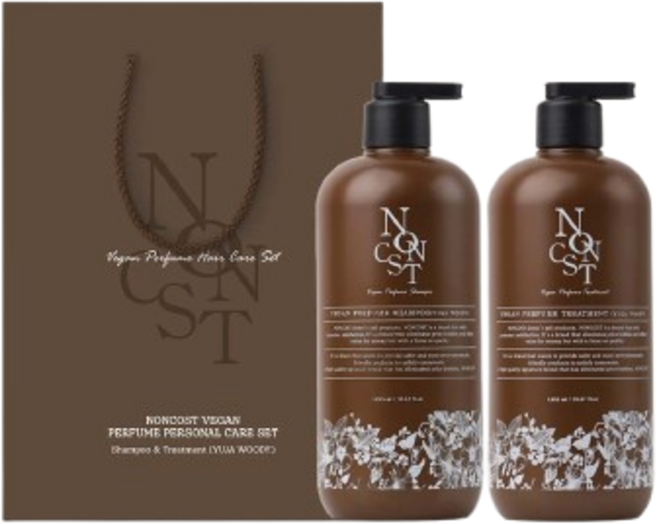 논코스트 비건 퍼퓸 샴푸 + 트리트먼트 선물세트 유자우디향 1세트