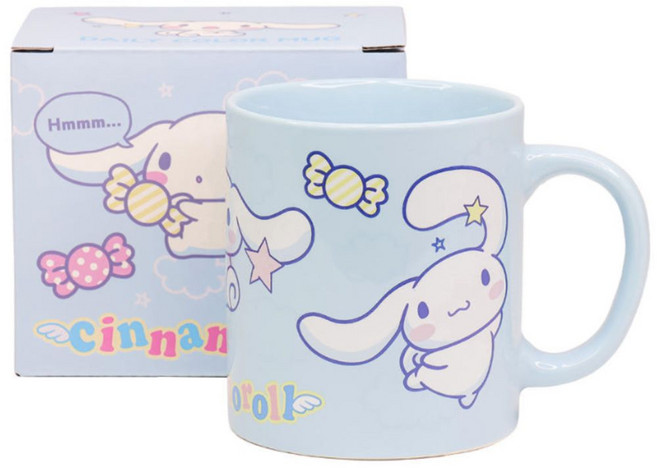 릴팡 산리오캐릭터즈 데일리 컬러 핸들 머그컵 380ml, 시나모롤, 1개
