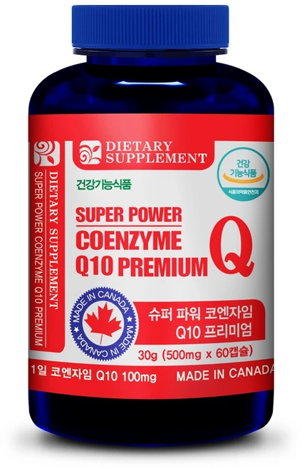 내츄럴365 캐나다 슈퍼파워 코엔자임 Q10 프리미엄, 1개, 60정 - 쿠팡