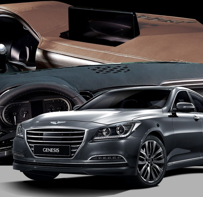 DUB 가죽 대쉬보드 커버 제네시스 DH, 블랙, (14~19년) HUD무 센터무