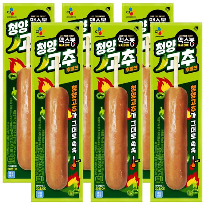 맥스봉 청양고추 후랑크, 6개, 80g