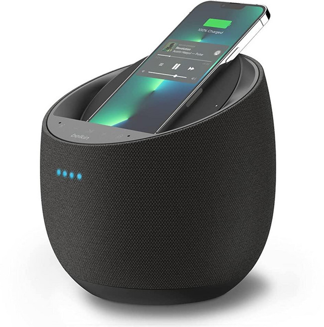 벨킨 사운드폼 엘리트 Hi-Fi 스마트 스피커 +무선 충전기 드비알레, 블랙, G1S0001kr-BLK