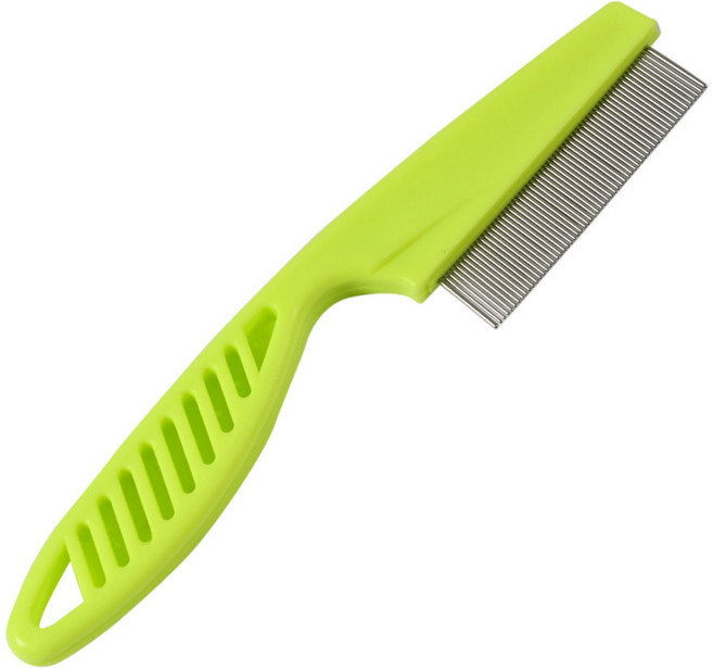 가정 애완 동물 보호 벼룩 빗 고양이 개 스테인레스 스틸 컴포트 헤어, 3) Green, 1개