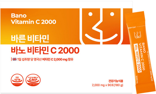 (영국산 비타민C) 바노 비타민C 2000mg x 90포(1box), 1박스, 90회분