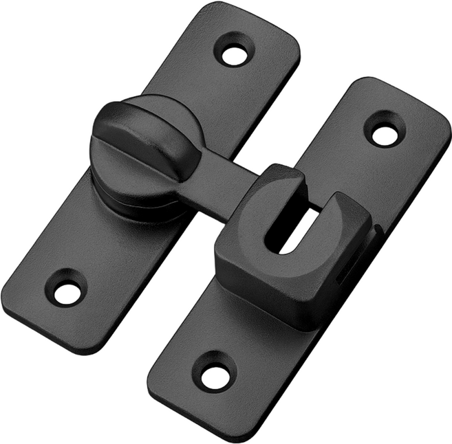 내집클로버 세이프락 무타공 문 이중 잠금장치 걸쇠, 1개, 블랙